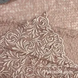 گیپور ابریشم پولک استردار - رنگ گلبهی