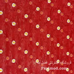 پارچه تور بابونه - رنگ قرمز