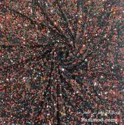 پارچه پولک اسمارتیزی - رنگ قرمز مشکی