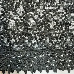 پارچه گیپور ابریشمی _رنگ مشکی (سیاه)