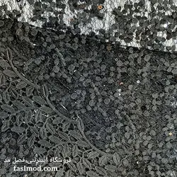 پارچه گیپور ابریشمی _رنگ مشکی (سیاه)