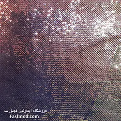 پارچه پولک هولوگرامی پشت ساتن _ رنگ مسی هفت رنگ