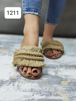 دمپایی مکرومه کد 1211 - سرای خاتون