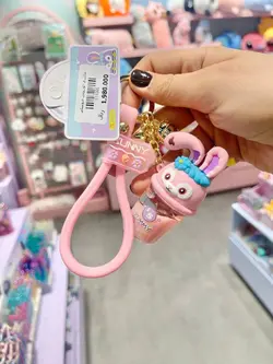 جاکلیدی اکواریومی خرگوش صورتی و گل