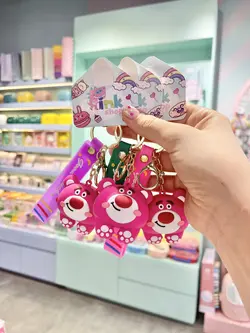 جاکلیدی آکواریومی خرس صورتی قلمبه