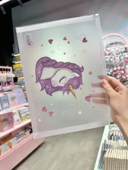 پوشه A4 شفاف یونیکرن قلبی