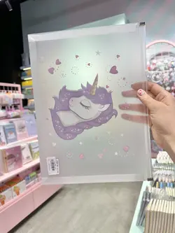 پوشه A4 شفاف یونیکرن قلبی