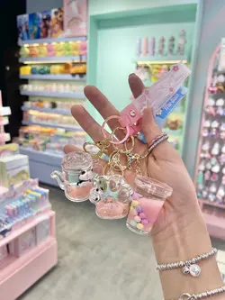 جاکلیدی آکواریومی عروسکی صورتی کیوت