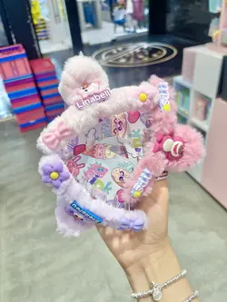 کلیپس بزرگ پشمی عروسکی پاستلی