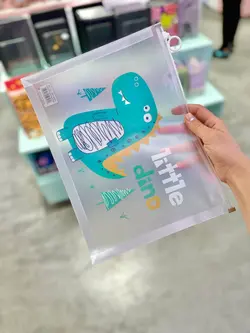 پوشه A4 شفاف دایناسور آبی کیوت