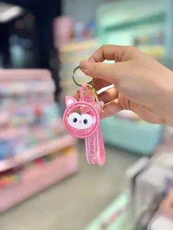 جاکلیدی پولکی گربه کیوت صورتی