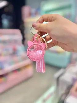 جاکلیدی پولکی گربه کیوت صورتی