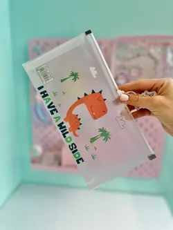 پوشه A5 شفاف دایناسور نارنجی