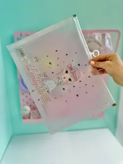 پوشه شفاف کیوت گرل قلبی