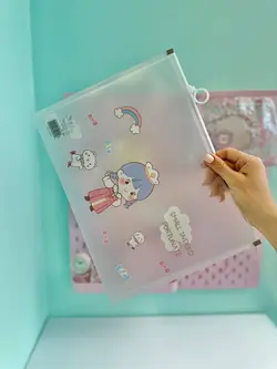 پوشه شفاف کیوت گرل مو آبی