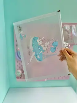 پوشه شفاف دختر بالرین و گربه