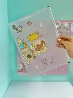 پوشه شفاف گربه و دختر کیوت