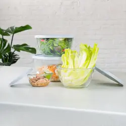 ظروف شیشه ای گرد درب دار