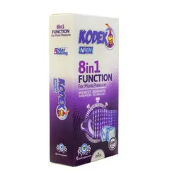 کاندوم خاردار ناچ کدکس مدل 8IN1 FUNCTION بسته 10 عددی