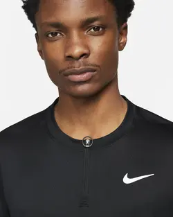 تی شرت نیم زیپ تنیس مردانه نایک NikeCourt Dri-FIT Advantage-مشکی | تنیس ۲۴