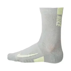 جوراب تنیس ساق بلند نایک Nike Multiplier Crew پک دوتایی- زرد/طوسی | تنیس ۲۴