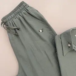 شومیز شلوار گلدوزی گلاب