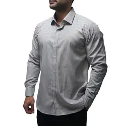 پیراهن آستین بلند یقه کراواتی راه راه DUKE