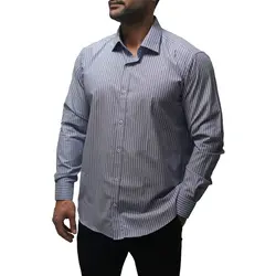 پیراهن آستین بلند یقه کراواتی راه راه DUKE