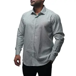 پیراهن آستین بلند یقه کراواتی راه راه DUKE