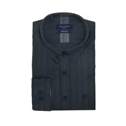 پیراهن آستین بلند یقه دکمه دار طرح راه پلاتین