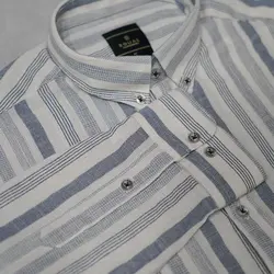 پیراهن آستین بلند یقه دکمه دار راه درشت EQUAL