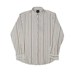 پیراهن آستین بلند یقه دکمه دار راه درشت EQUAL