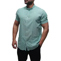 پیراهن آستین کوتاه یقه دیپلمات راه راه EQUAL