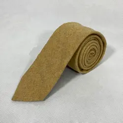 کراوات پشمی ساده کرم3
