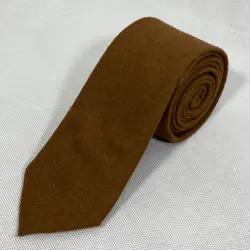 کراوات پشمی ساده قهوه ای2