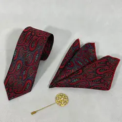 کراوات طرحدار ترمه زرشکی2
