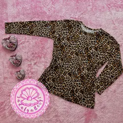 بلوز نخ پنبه ای استین بلند پلنگی