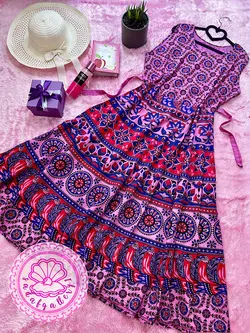 ساحلی نخ کتان هندی حلقه ای کلوش صورتی