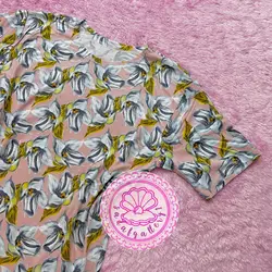 بلوز نخ پنبه ای استین کوتاه گلدار