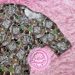 بلوز نخ پنبه ای استین کوتاه لوزی