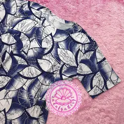 بلوز نخ پنبه ای استین کوتاه سرمه ای