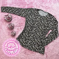 بلوز نخ پنبه ای استین بلند چهارخونه