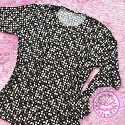 بلوز نخ پنبه ای استین بلند چهارخونه