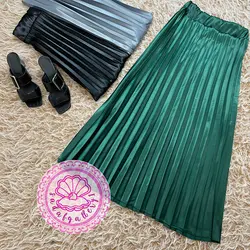 دامن ساتن پلیسه بلند در رنگبندی