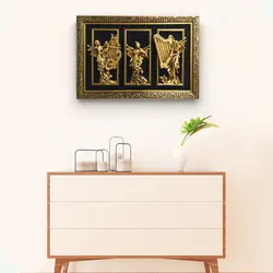 تابلو پلی استر فرشته طرح سه نوازنده | تابلو پلی استر طرح چنگ هارپ کد 0209