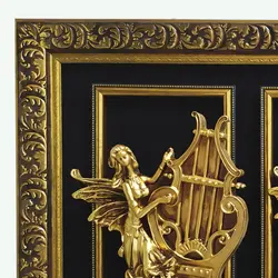 تابلو پلی استر فرشته طرح سه نوازنده | تابلو پلی استر طرح چنگ هارپ کد 0209