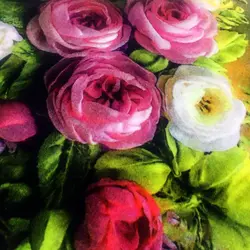 تابلو فرش طرح گل رز وحشی 700 شانه | تابلو فرش گل و گلدان کد 20015