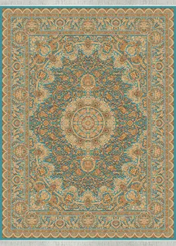 فرش 1500شانه طرح اورانوس ابریشم ریشه دستی