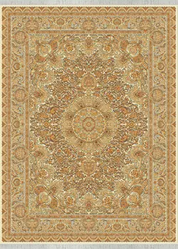 فرش 1500شانه طرح اورانوس ابریشم ریشه دستی