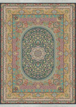 فرش 1500شانه طرح پارمیدا ابریشم ریشه دستی